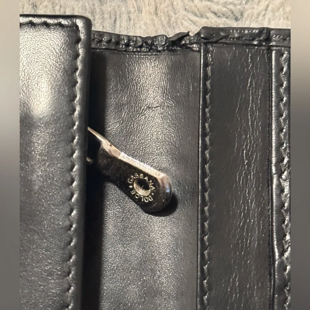 Dolce & Gabbana Black Textured Leather Card Holder